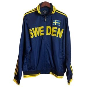 Ghast Sweden Warm Up Soccer / Basketball Jacket Blue Yellow Swedish Flag 2XL NEW